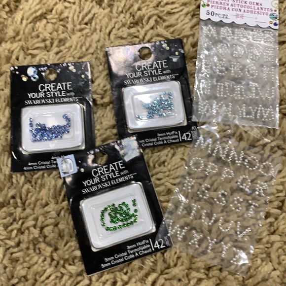 Swarovski Other - New! Swarovski hot fix crystals & self stick gems